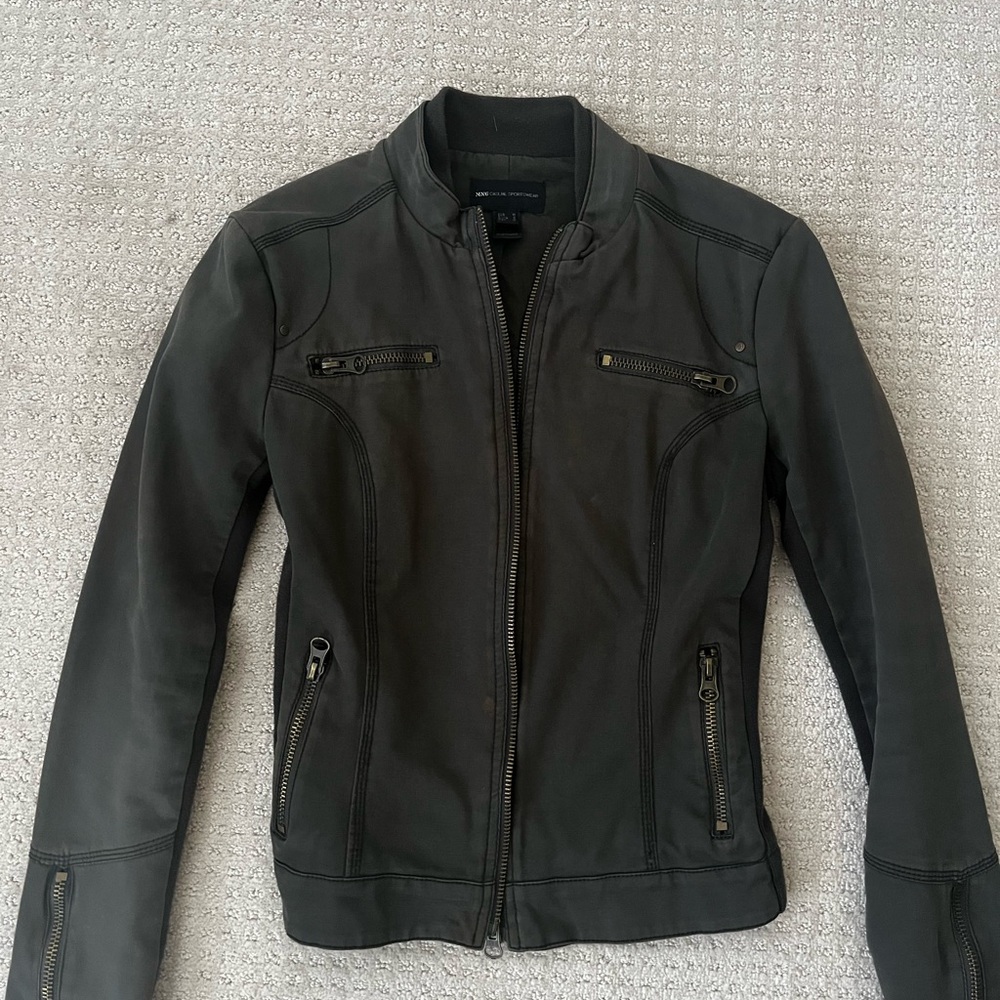 Mango Green Zip Jacket Classic Style